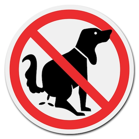 Signmission No Dog Poo Circle Corrugated Plastic Sign C-8-CIR-No dog poo
